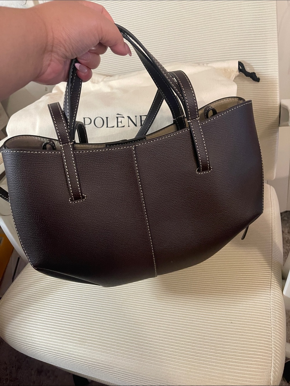 AUTHENTIC POLENE Cyme Mini EDITION TEXTURED EBONY BRAND NEW WITH BOX & DUSTBAG - Picture 5 of 7